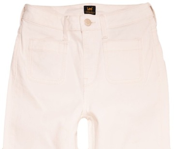 LEE spodnie high white jeans FLARE W28 L33