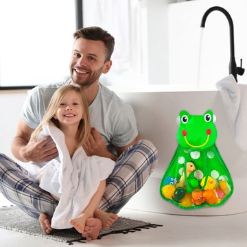 СУМКА-ОРГАНИЗАТОР СЕТОЧНАЯ СУМКА ДЛЯ ИГРУШЕК ДЛЯ ВАТЫ С ПРИСОСКОЙ ЛЯГУШКА