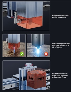 Гравер/лазерный резак Atomstack A5 V2 + скользящая площадка + цепь бака