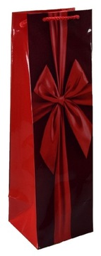 Torebki PREZENTOWE URODZINY na BUTELKĘ wino ozdobne OKAZJA 12x11x39cm 10szt