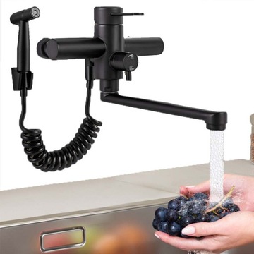 КУХНЯ Смеситель для мойки, смеситель для умывальника, настенный, поворотный излив