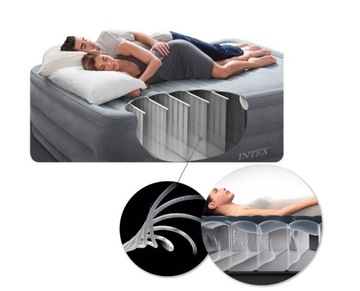 Duży Materac Dmuchany Sofa Dmuchana Kanapa Łóżko z Pompką 230V Intex 68575