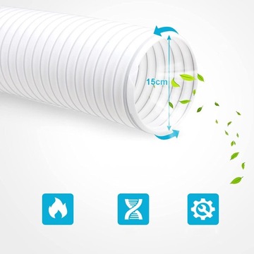 ВЫХЛОПНАЯ ТРУБА НАРУЖНЫЙ ШЛАНГ ПЕРЕНОСНОГО КОНДИЦИОНЕРА ДИАМЕТР 15 СМ/1,5 М