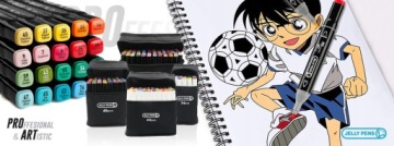 Набор фломастеров PROMARKERS PRO ART, 48шт, фломастеры двусторонние, школьные маркеры