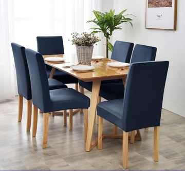 Чехлы на стулья, 6 шт., универсальный эластичный чехол на стул, ЧЕРНЫЙ