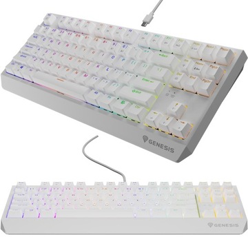 Klawiatura Mechaniczna GENESIS Thor 230 TKL Hot Swap RGB Outemu Brown Biała