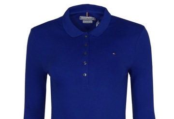 TOMMY HILFIGER polo damskie, chabrowe, slim, M