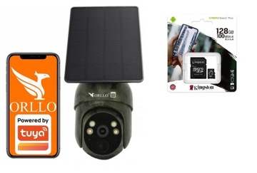 Kamera Bezprzewodowa WIFI Obrotowa + Panel Solarny ORLLO TZ1 + karta 128 GB