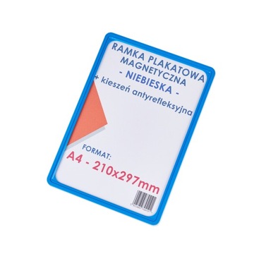 А4 МАГНИТНАЯ СИНЯЯ РАМКА ДЛЯ ПОСТЕРА + КАРМАН