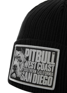 CZAPKA ZIMOWA PIT BULL BAWEŁNIANA CIEPŁA BEANIE PRĄŻKOWANA