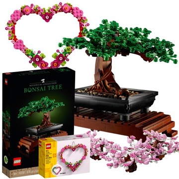 LEGO WIELKANOC Drzewko Bonsai 10281 + SERCE Ozdoba 40638 Kwiaty