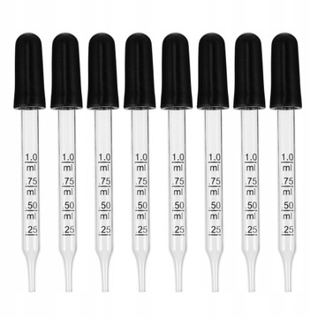 20 sztuk 1 ml Prosta szklana pipeta z zakraplaczem