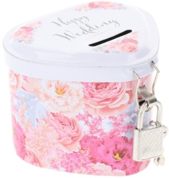 ЗАПИРАЮЩИЙСЯ МЕТАЛЛИЧЕСКИЙ ЯЩИК ДЛЯ ДЕНЕГ С ЗАМКОМ В ВИДЕ СЕРДЦА