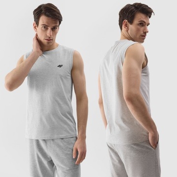 ФУТБОЛКА 4F МУЖСКАЯ ФУТБОЛКА БЕЗРУКАВОВ ВЕРХНЯЯ МАЙКА ХЛОПОК SPORTS SS24