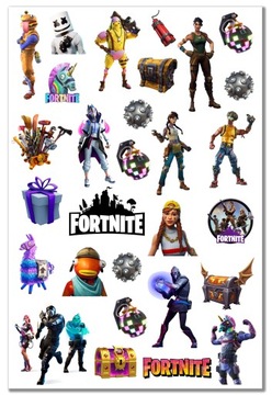 Naklejki FORTNITE Arkusz Duży Wybór Dla Dzieci