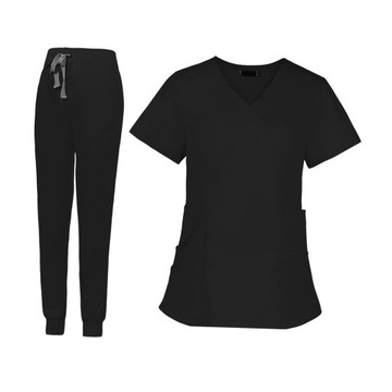 ch-Work Uniforms Nurse Work Uniforms V Neck M Black