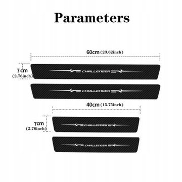 4 KS NÁLEPKA PRAHU VOZIDLA DO DODGE CHALLENGER