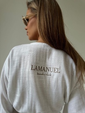 Komplet LaManuel SAND M L biały premium szorty top
