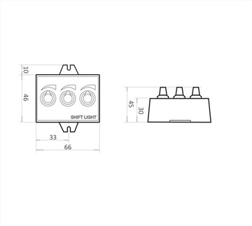 SHIFT LIGHT версия B1, 3 канала, сигнализация