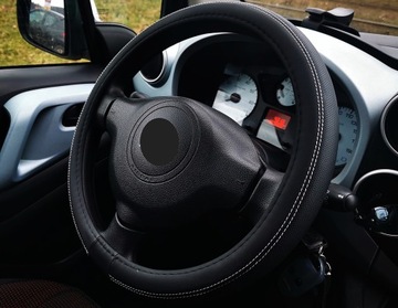 Чехол, чехол на руль, перфорированная кожа, матовый 37-39, черный матовый