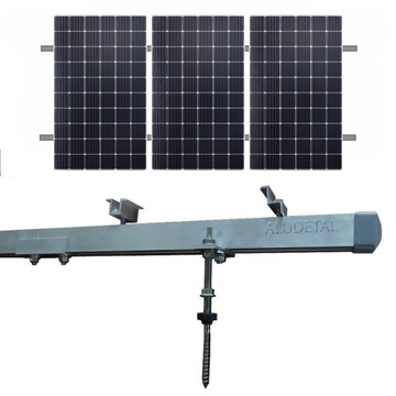 SYSTEM MOCOWANIA 3 MODUŁÓW PV NA DWUGWINTACH