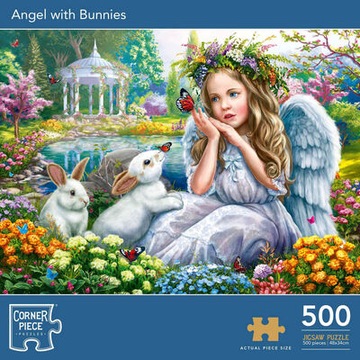 Angel with Bunnies 500 Piece Jigsaw Puzzle