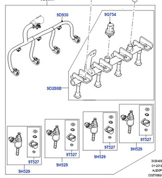 LISTWA WTRYSKOWA LR113298 LAND ROVER OE