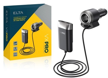 ADAPTER ŁADOWARKA 3xUSB 2.4A Z KABLEM 1.9m GNIAZDO