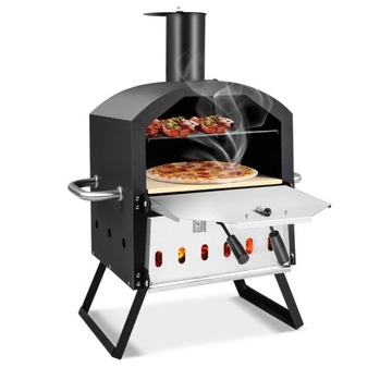 Palenisko ogrodowe grill dwupoziomowy piec do pizzy 30 cm dł. 26 cm