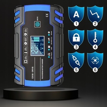 Prostownik AUTOMATYCZNY SAMOCHODOWY FUNKCJA NAPRAWY DO AKUMULATORÓW 12V 24V