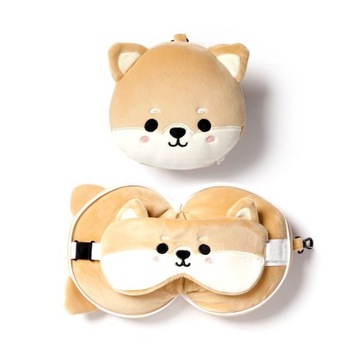 Poduszka Pluszowa Podróżna i maska na oczy Adoramals Shiba CUSH230