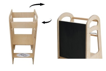 Деревянный кухонный помощник для ребенка. Складная кухонная доска 2в1