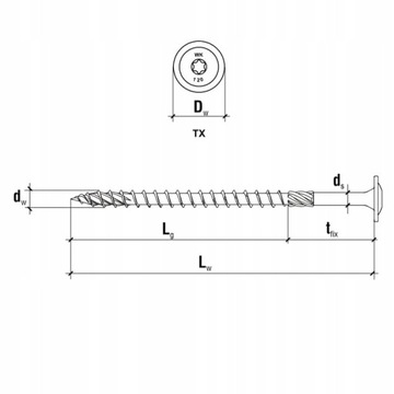 ШУРУРЫ СТОЛЯНЫЕ ПО ДЕРЕВО 6х100 ШАЙБА TORX 100 ШТ.