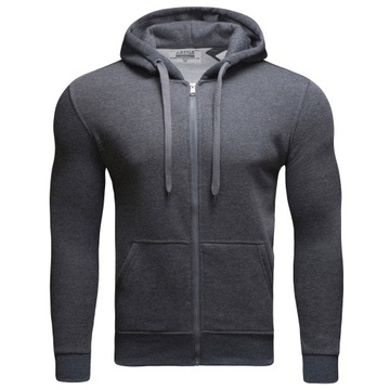BL08 r. XL GŁADKA ROZPINANA BLUZA Z KAPTUREM