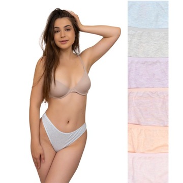 Seksowne BAWEŁNIANE majtki DAMSKIE STRINGI 6PACK