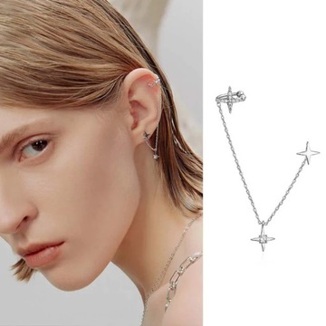 Изысканные серьги-манжеты для ушей без пирсинга для женщин Kpop 1 шт. с длинной кисточкой Cha