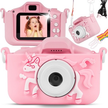 APARAT CYFROWY FOTOGRAFICZNY DLA DZIECI KOTEK FULL HD POLSKIE MENU 5 GIER