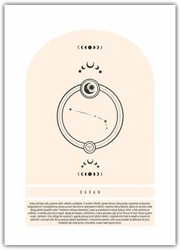 Plakat Znaki Zodiaku Baran 21x30 grafika na ścianę Gwiazdozbiory opis