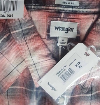 Męska koszula Wrangler -Western - W5A02LP42 kratka -1 gat. nie Seconds -XL