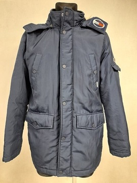 TOMMY HILFIGER CAPUCHE FOURRURE TECH PARKA ZIMOWA MĘSKA S