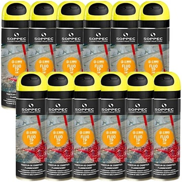 FARBA GEODEZYJNA SPRAY SOPPEC FLUO TP ŻÓŁTY x12