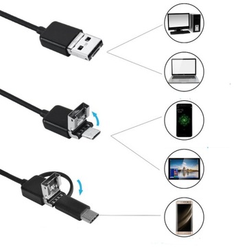 ЭНДОСКОПНАЯ КАМЕРА 6xLED осмотр ПК ANDROID