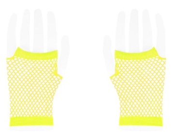 СЕТЧАТЫЕ ПЕРЧАТКИ неоновые ЖЕЛТЫЕ ДИСКО 80-х
