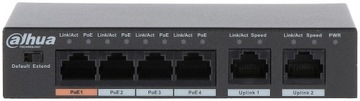PoE-переключатель Dahua PFS3006-4ET-60-V2 4xPoE 2xUpLink