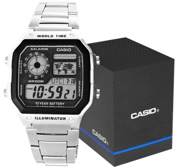 Zegarek Męski CASIO SREBNY ORGINAŁ PREZENT + BOX