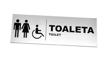 Tabliczka na drzwi, TOALETA, WC, GRAWEROWANA