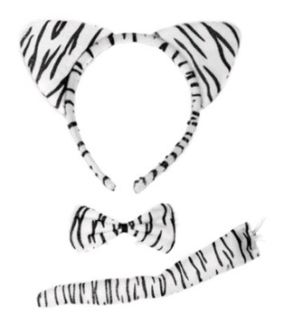 Костюм собаки и кошки, мышь, зебра, тигр, повязка на голову, карнавальный костюм 3 в 1