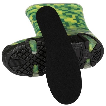 Зеленые резиновые сапоги для мальчика, нескользящая подошва ZETPOL 35-36 EU