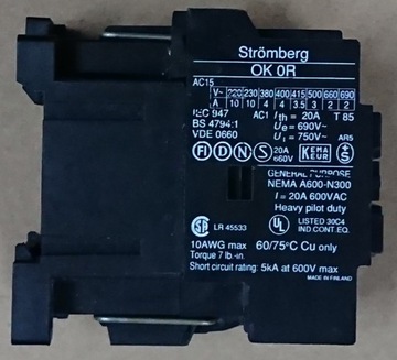 Контактор Stromberg OK 0R 22 20А 230В 250В