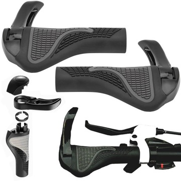 CHWYTY ROWEROWE ROGI GRIPY GUMOWE RĄCZKI Z ROGAMI 2 SZTUKI